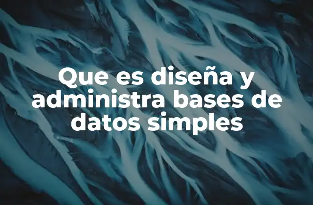 Que es Diseña y Administra Bases de Datos Simples