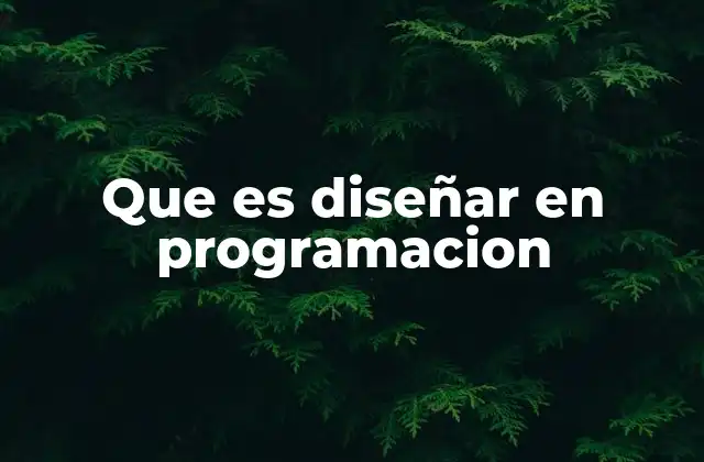 Que es Diseñar en Programacion