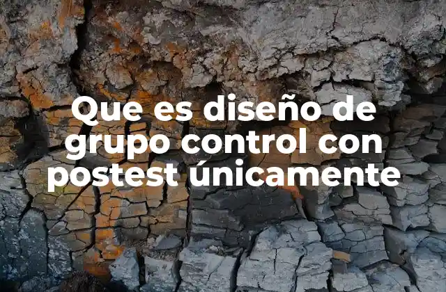 Que es Diseño de Grupo Control con Postest Únicamente