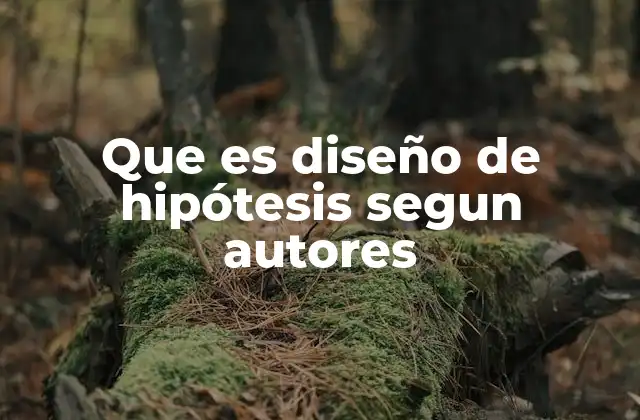 Que es Diseño de Hipótesis Segun Autores