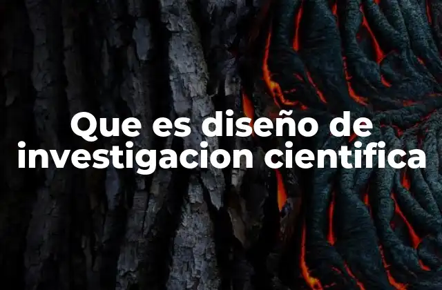 Que es Diseño de Investigacion Cientifica