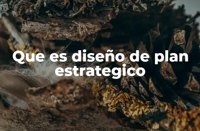 Que es Diseño de Plan Estrategico