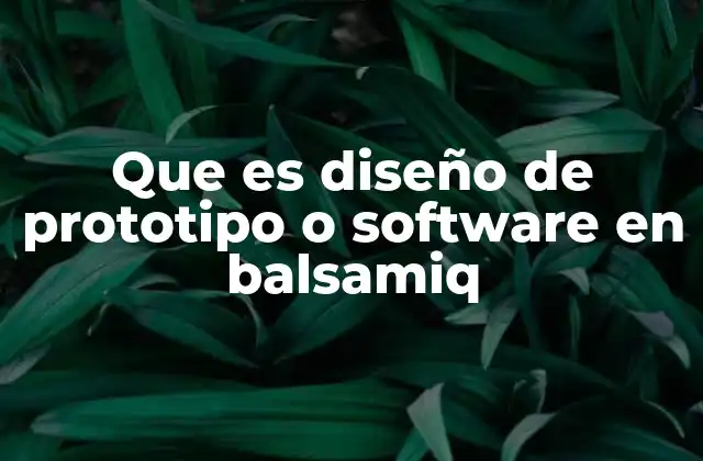 Que es Diseño de Prototipo o Software en Balsamiq