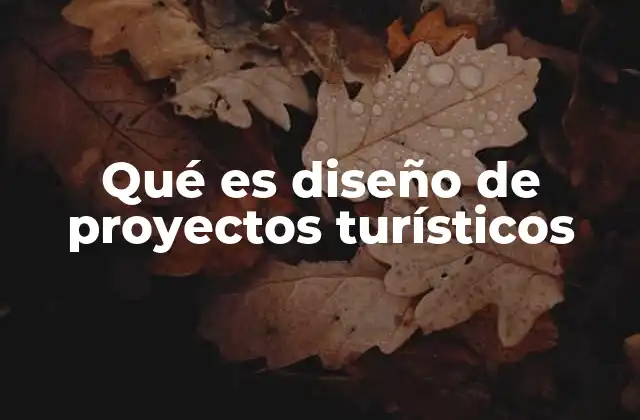 Qué es Diseño de Proyectos Turísticos