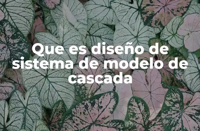 Que es Diseño de Sistema de Modelo de Cascada