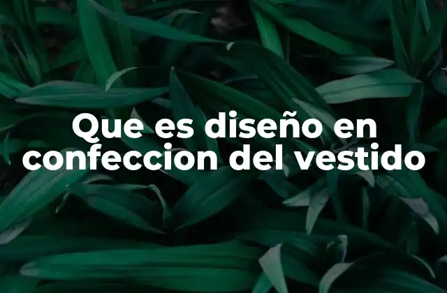Que es Diseño en Confeccion Del Vestido
