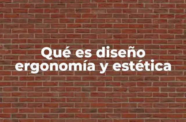 Qué es Diseño Ergonomía y Estética