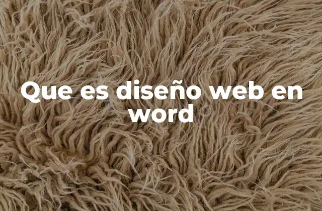 Que es Diseño Web en Word