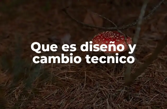 Que es Diseño y Cambio Tecnico
