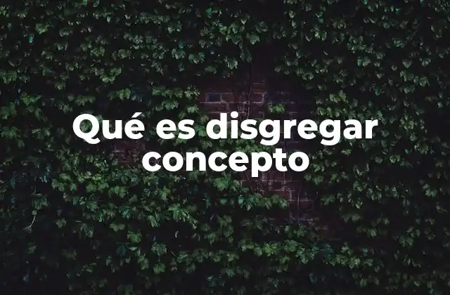 Qué es Disgregar Concepto 2 El proceso de descomposición conceptual