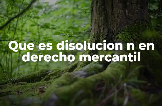 Que es Disolucion N en Derecho Mercantil