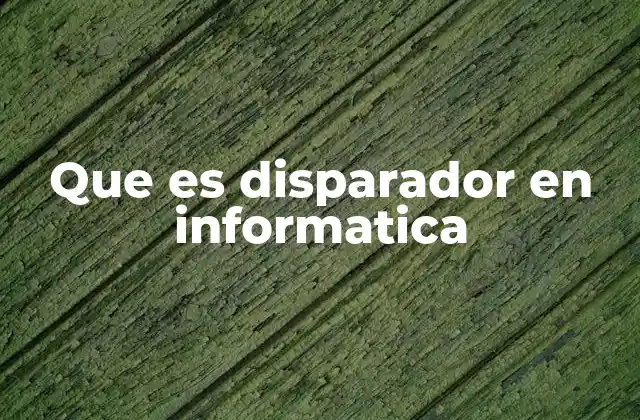 Que es Disparador en Informatica
