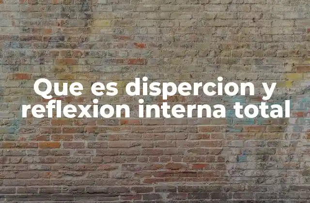 Que es Dispercion y Reflexion Interna Total