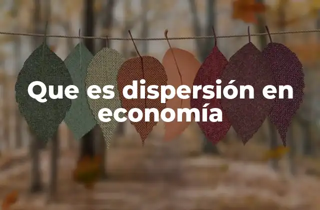 Que es Dispersión en Economía