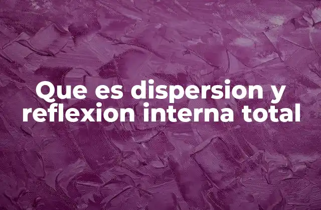 Que es Dispersion y Reflexion Interna Total