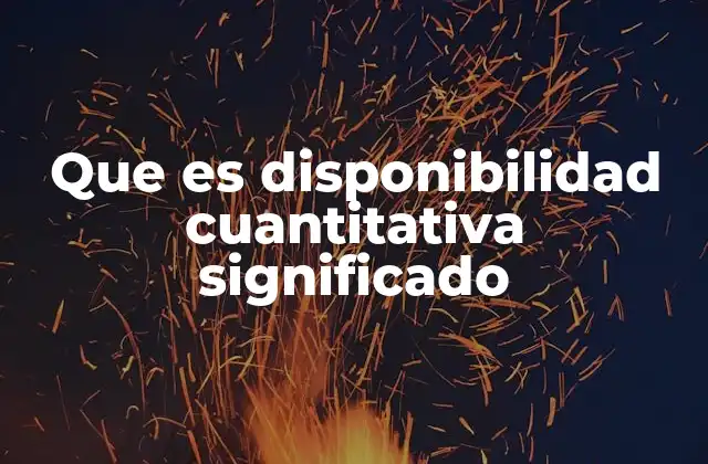 Que es Disponibilidad Cuantitativa Significado