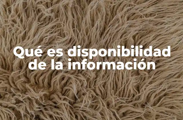 Qué es Disponibilidad de la Información 2 La importancia de tener acceso a datos actualizados y accesibles