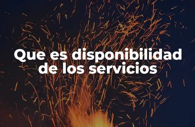 Que es Disponibilidad de los Servicios