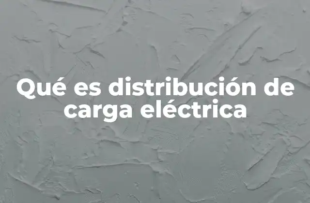 Qué es Distribución de Carga Eléctrica