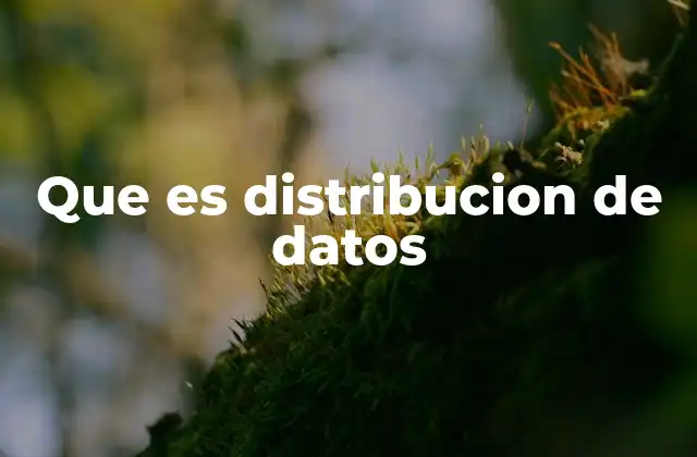 Que es Distribucion de Datos