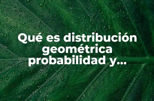 Qué es Distribución Geométrica Probabilidad y Estadística