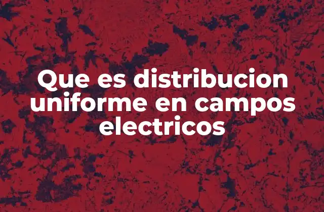 Que es Distribucion Uniforme en Campos Electricos