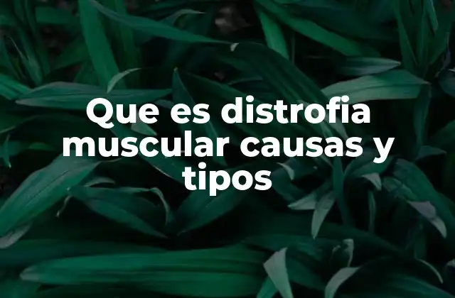 Que es Distrofia Muscular Causas y Tipos