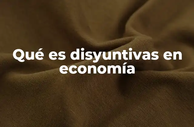 Qué es Disyuntivas en Economía