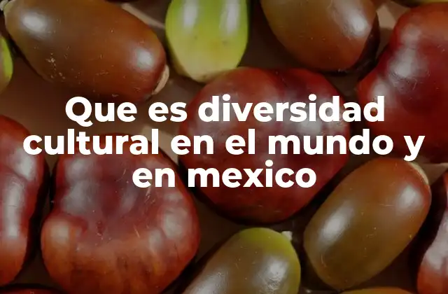 Que es Diversidad Cultural en el Mundo y en Mexico