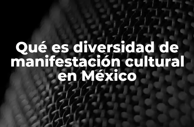 Qué es Diversidad de Manifestación Cultural en México