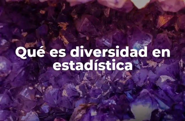 Qué es Diversidad en Estadística