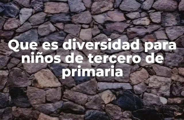 Que es Diversidad para Niños de Tercero de Primaria