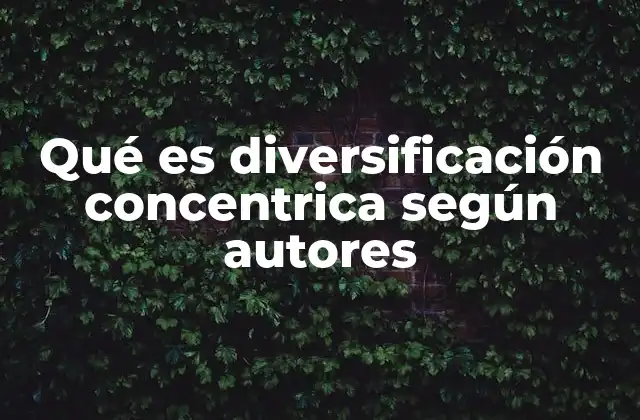 Qué es Diversificación Concentrica según Autores