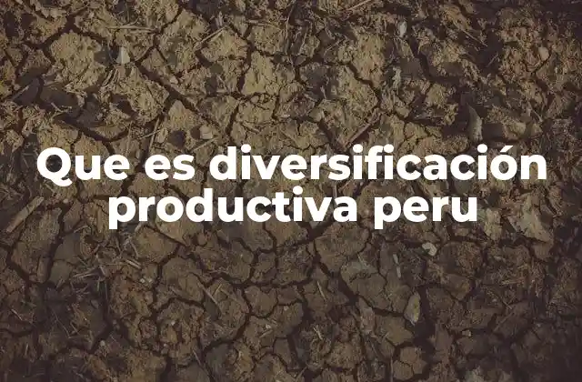 Que es Diversificación Productiva Peru