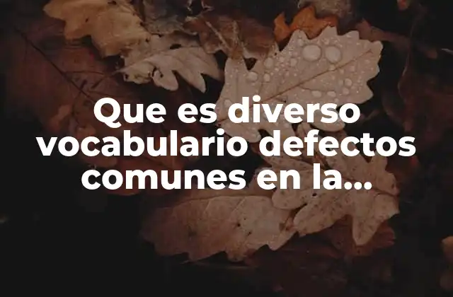 Que es Diverso Vocabulario Defectos Comunes en la Redaccion