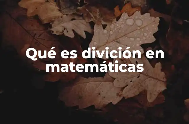 Qué es Divición en Matemáticas