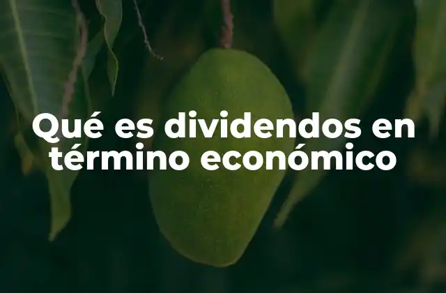 Qué es Dividendos en Término Económico