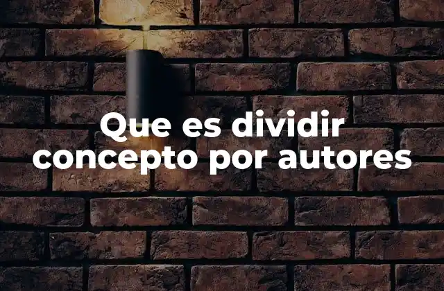 Que es Dividir Concepto por Autores