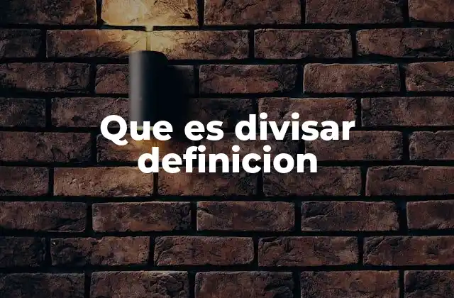 Que es Divisar Definicion