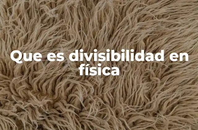 Que es Divisibilidad en Física