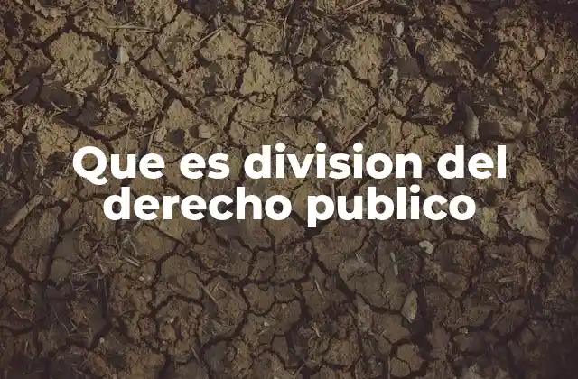 Que es Division Del Derecho Publico