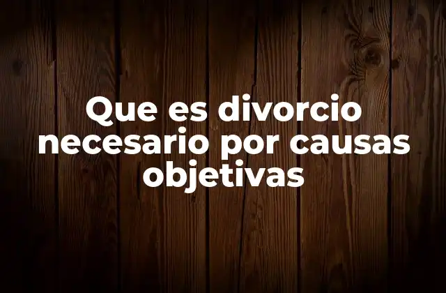 Que es Divorcio Necesario por Causas Objetivas