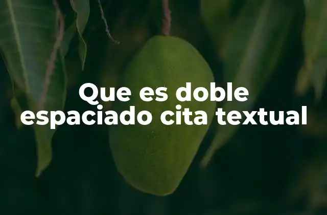 Que es Doble Espaciado Cita Textual