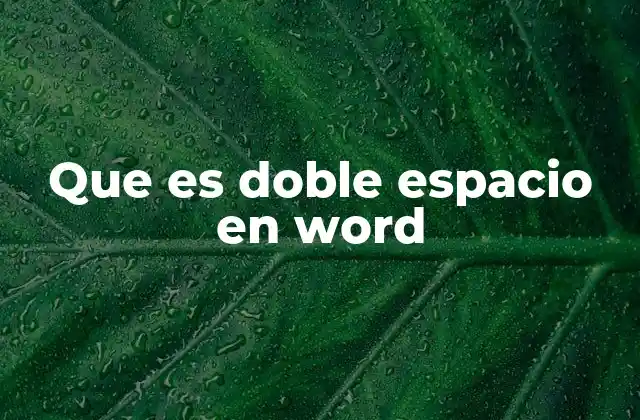 Que es Doble Espacio en Word