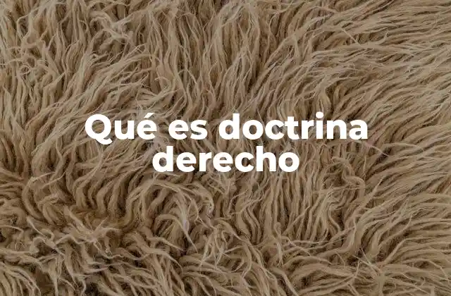 Qué es Doctrina Derecho