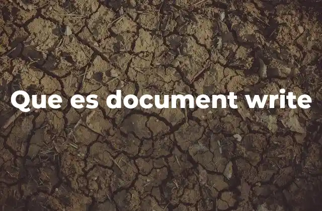 Que es Document Write