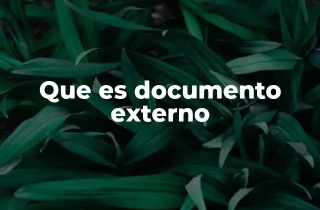 Que es Documento Externo