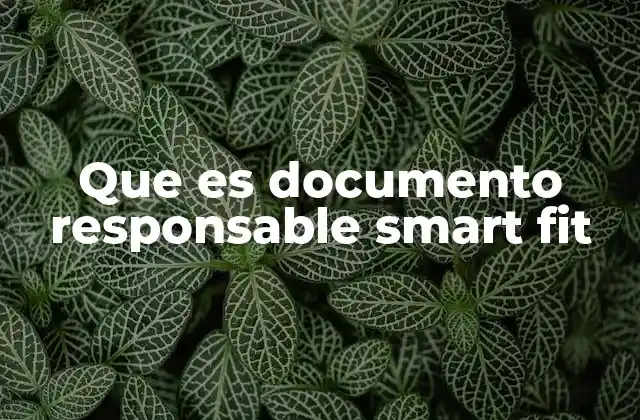 Que es Documento Responsable Smart Fit