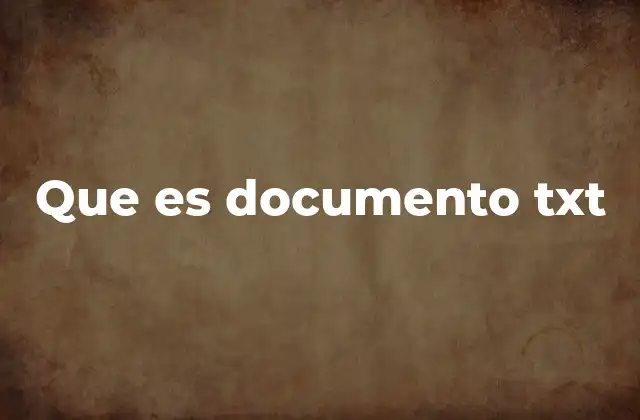 Que es Documento Txt