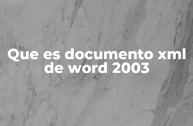Que es Documento Xml de Word 2003